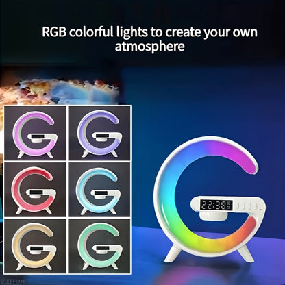 Vibrant Wake-Up Wireless Speaker - Portable Bluetooth Speakers with Sunrise Alarm, RGB Rhythm Light, Fast Charging