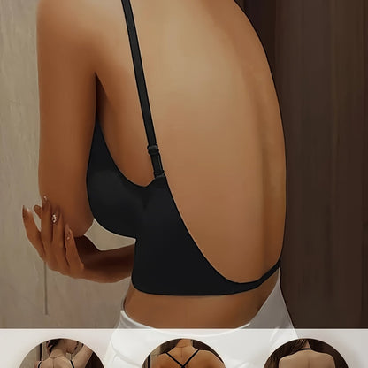 Ultimate Comfort Seamless Bra - Multiple Ways to Wear, Comfy Backless Push-Up Design, Removable Padded Cups, Breathable, Soft, and Adjustable - Perfect for Women's Lingerie and Underwear Needs