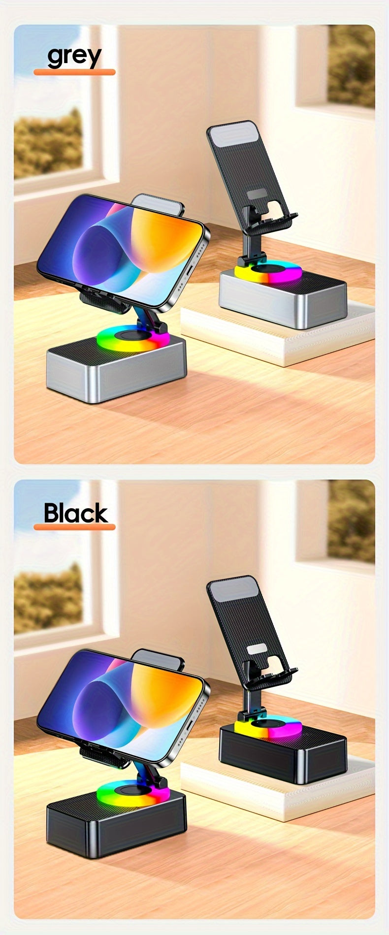 4-In-1 Wireless 360° Rotating Phone Speaker Stand, Hands-Free Audio, Portable Music