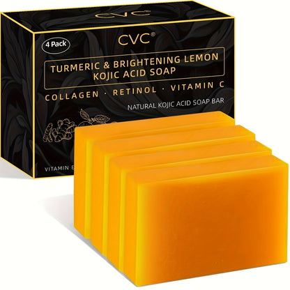 CVC Turmeric Kojic-Acid Facial Cleanser Soap Bar, Brightening Dark Spots Remover