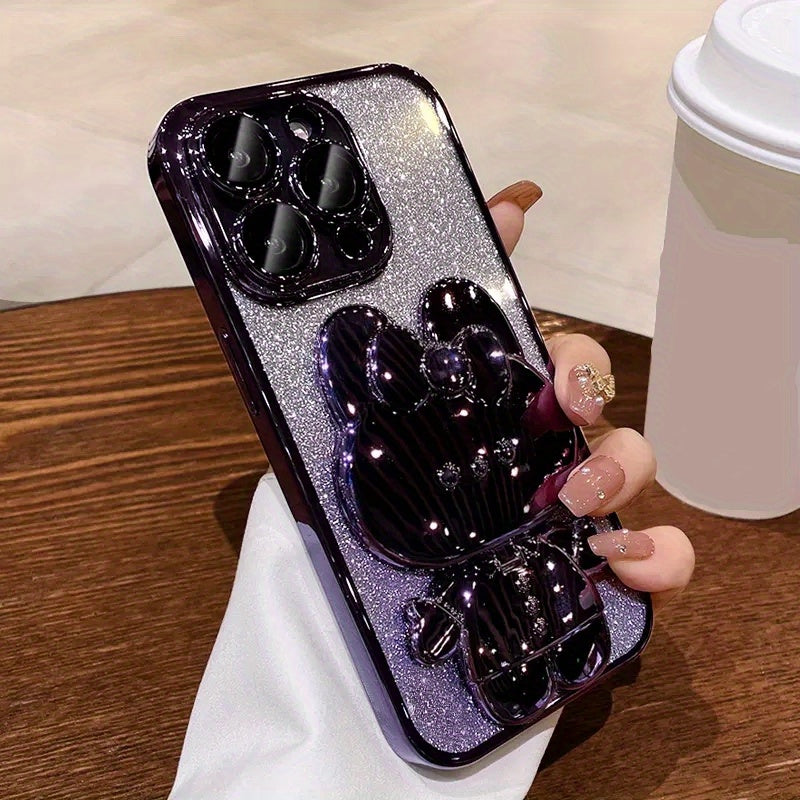 Kawaii Cat Invisible Make-up Mirror Bracket Anti-Fall Phone Case