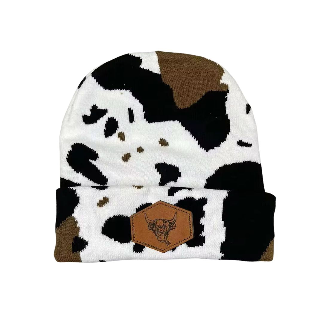 [$27 OFF] || Viral Cow Print Beanie - Low in Stock