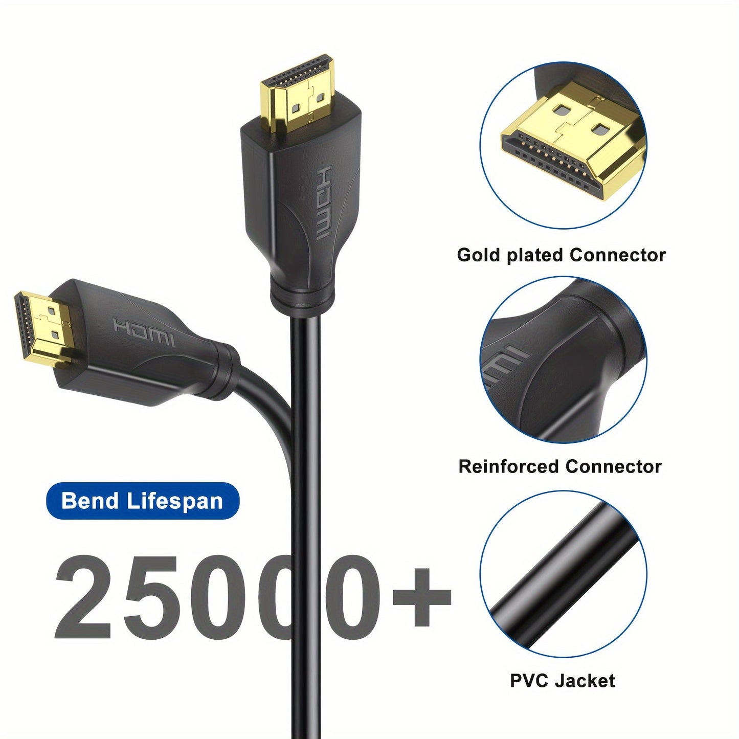 I-Zclive Ultra HD 4K HDTV Cable with Ethernet - High Speed 18Gbps, HDR, 3D, HDCP 2.2 Compatible for Monitors