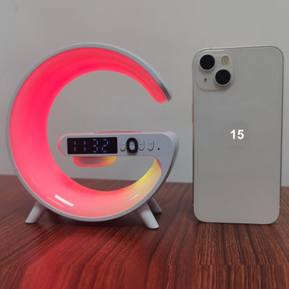 Vibrant Wake-Up Wireless Speaker - Portable Bluetooth Speakers with Sunrise Alarm, RGB Rhythm Light, Fast Charging