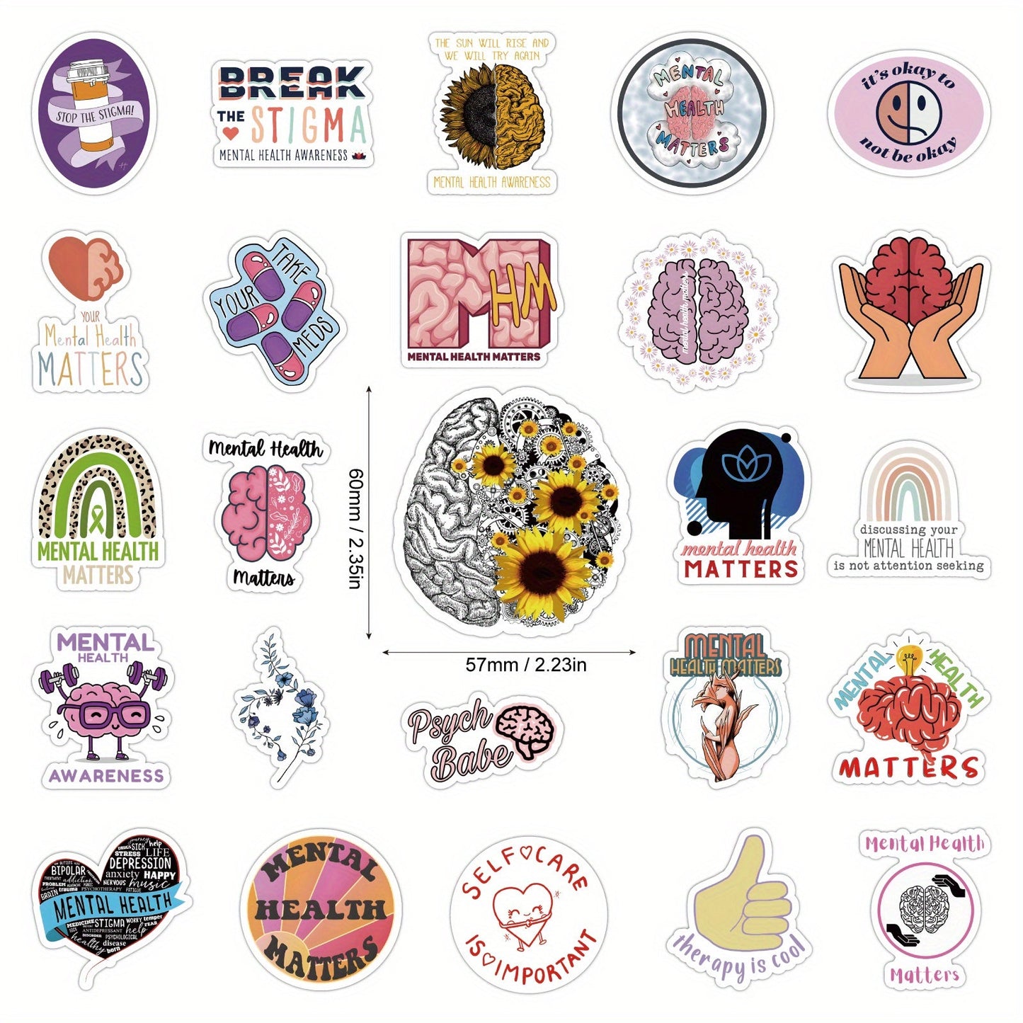 200pcs Mental Health Awareness Stickers
