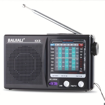 2W Powerful Portable Radio Speaker - AM/FM/SW/TV Bands, Headphone Jack, USB Powered, 2*AA Battery Operated