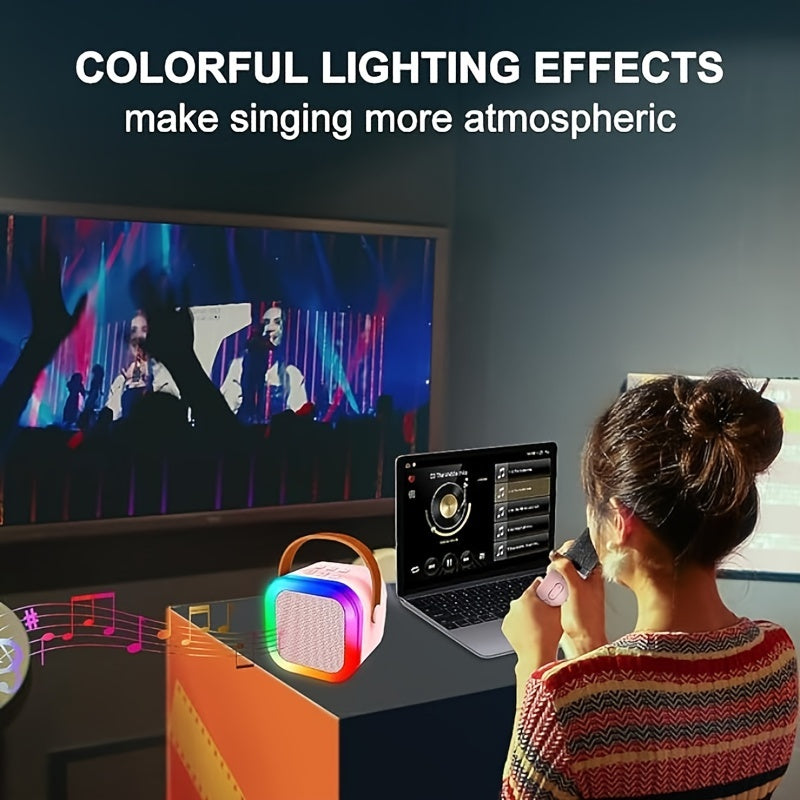 Speaker With Microphone Set, Home Karaoke Machine, Portable Handheld Karaoke Mics Speaker Machine For Adults