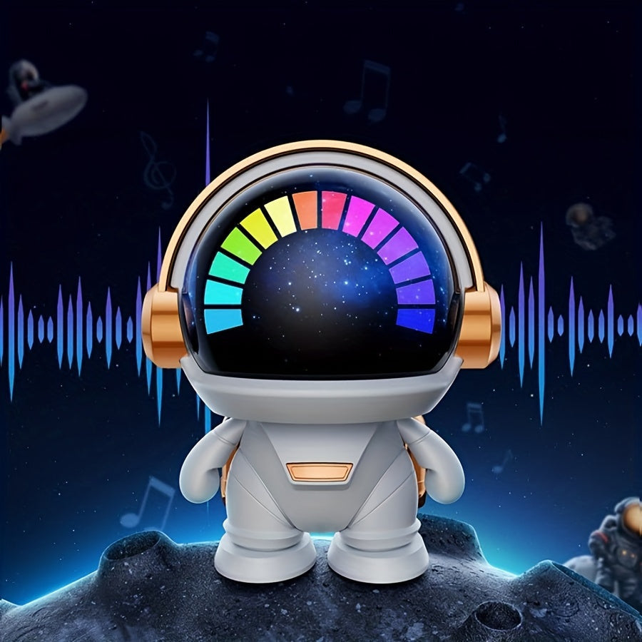 Cute Astronaut Small Speaker, Small Wireless Portable Outdoor Speaker With Light, Home Party Office Decoration Subwoofer (White Light) Wireless Speaker With Light