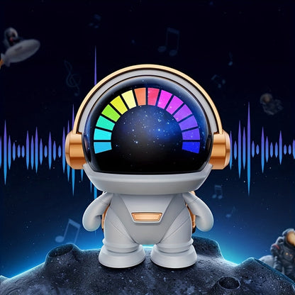 Cute Astronaut Small Speaker, Small Wireless Portable Outdoor Speaker With Light, Home Party Office Decoration Subwoofer (White Light) Wireless Speaker With Light