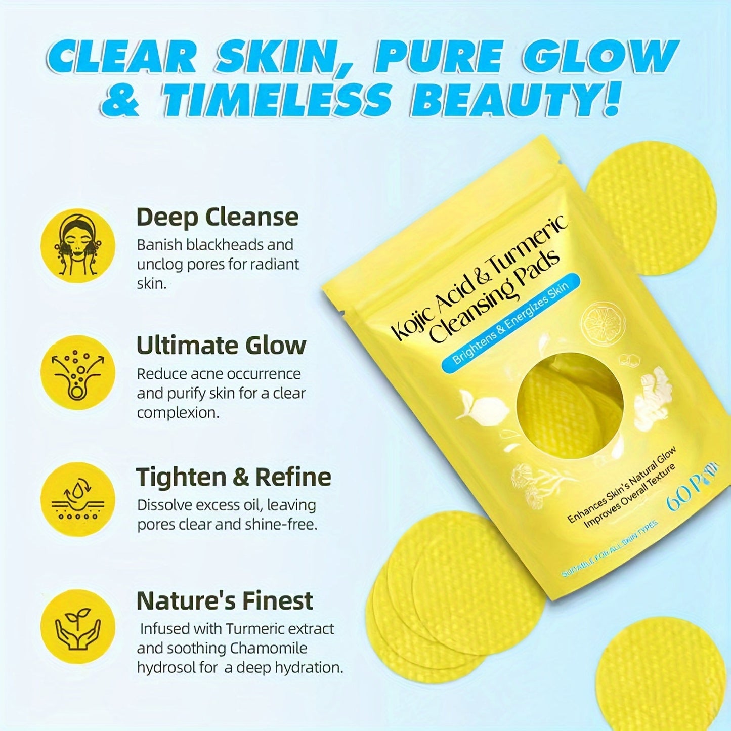 Turmeric Exfoliating Pads with Kojic Acid