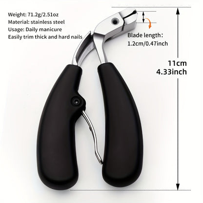 Heavy-Duty Stainless Steel Nail Clippers with Curved Blade
