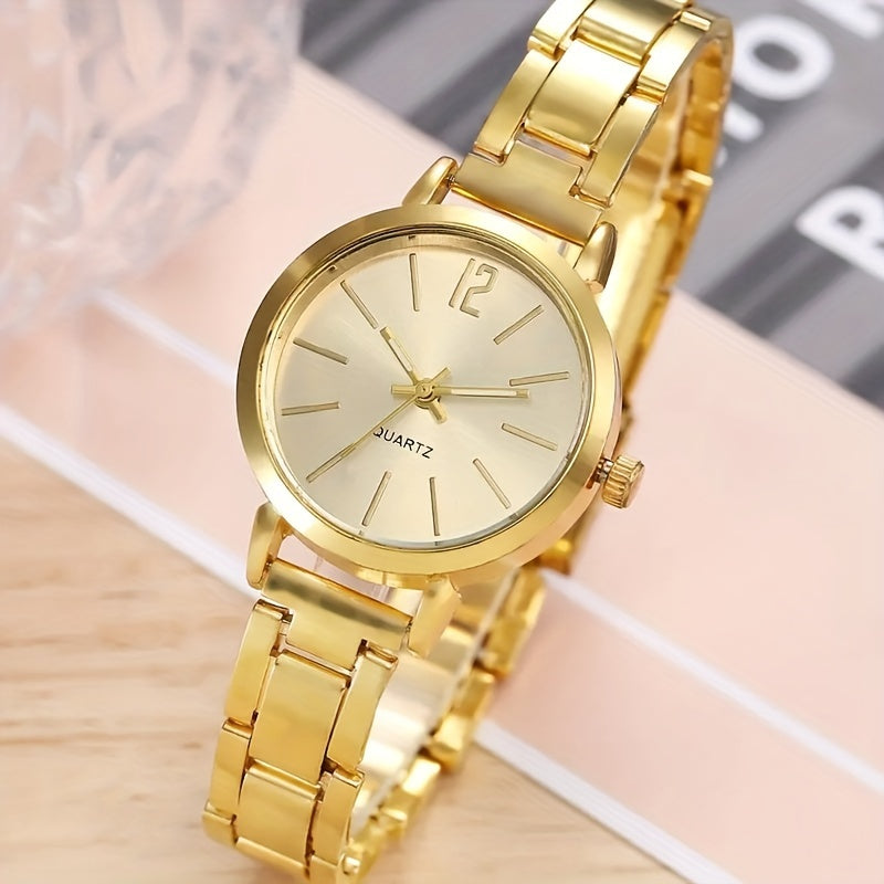 Elegant 2pcs Women's Quartz Watch set