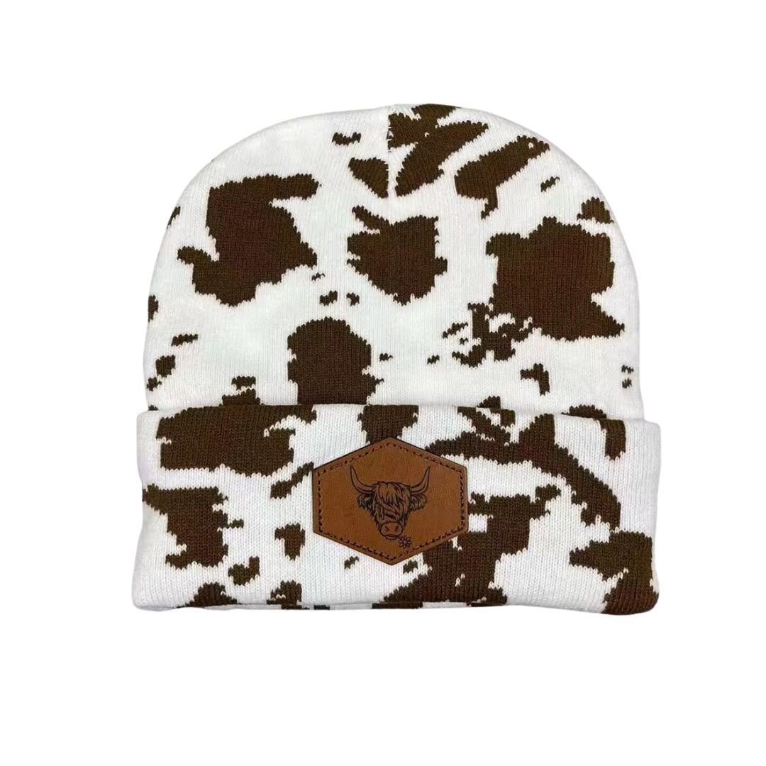 [$27 OFF] || Viral Cow Print Beanie - Low in Stock