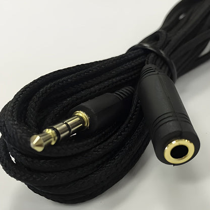 3.5mm Braided Headphone Extension Cord - 1.5M/3M/5M Long, 0.138'' Microphone Connecting Cable, 1/8 inch Stereo Audio Extension, 3.5 Male to Female Adapter for Clear Sound