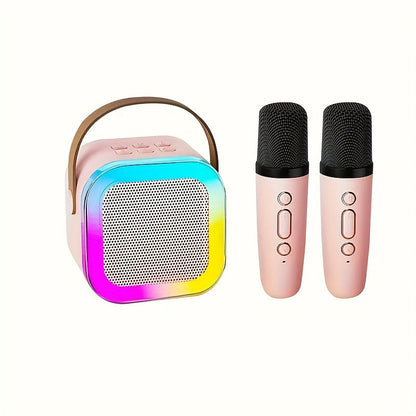 Speaker With Microphone Set, Home Karaoke Machine, Portable Handheld Karaoke Mics Speaker Machine For Adults
