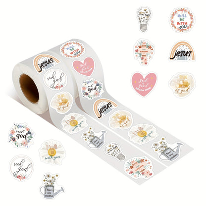 500pcs Inspirational Verse Faith Stickers Roll