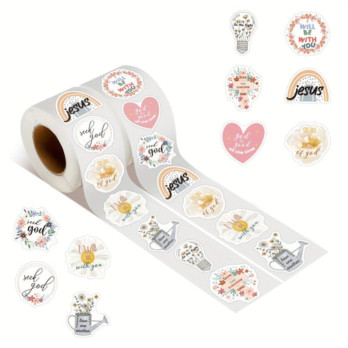 500pcs Inspirational Verse Faith Stickers Roll