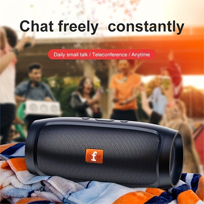 Wireless 3D Surround Sound Portable Outdoor Subwoofer with Charging Cable, Auxiliary Cable, TWS Stereo, Pole, Hands-free Call