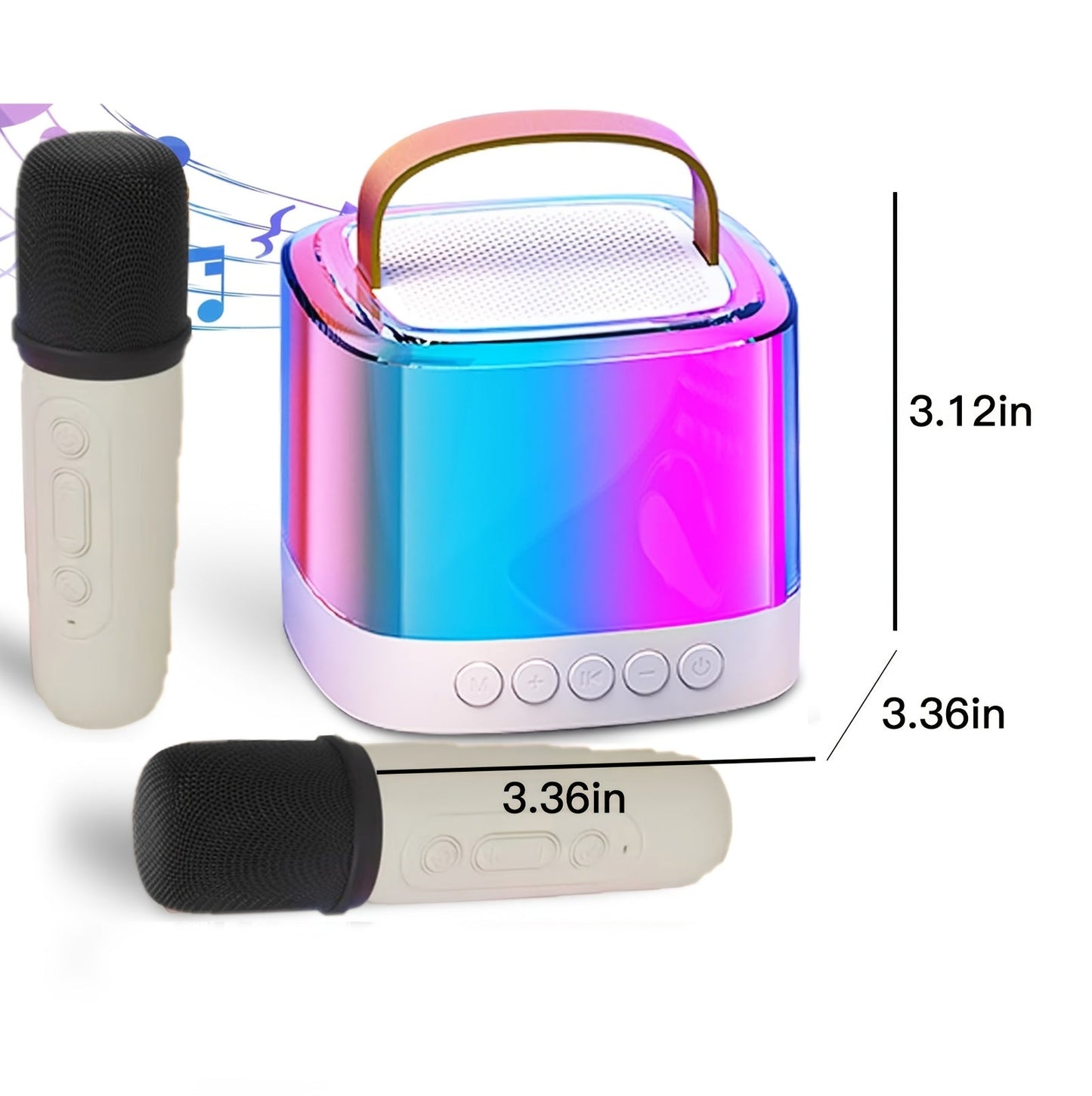 Wireless Karaoke Microphone with Speaker, Voice Changer Effect, Mono Audio Output, USB Charging, Button Control, with Rechargeable 1Tablets