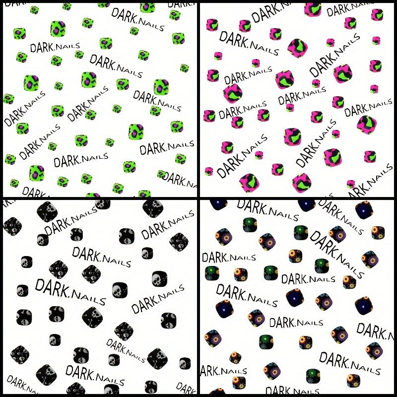 192 Skull Flower Leopard Toenails