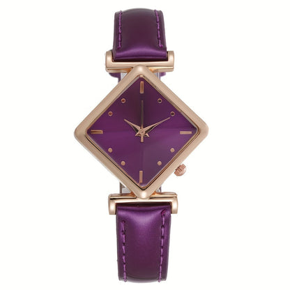 Elegant Timepiece for Women - Rhombus Pointer Quartz Watch with Retro Fashion Design, A