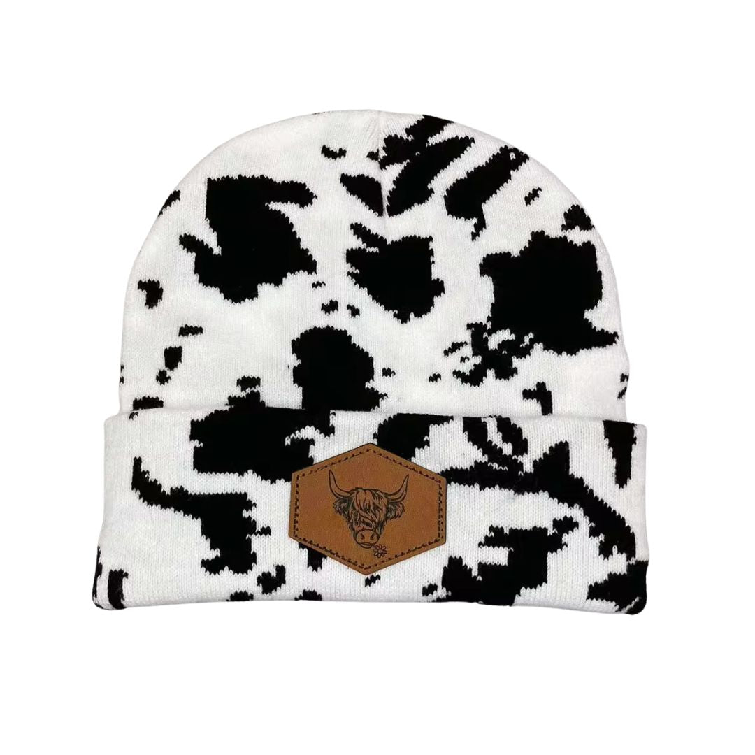 [$27 OFF] || Viral Cow Print Beanie - Low in Stock