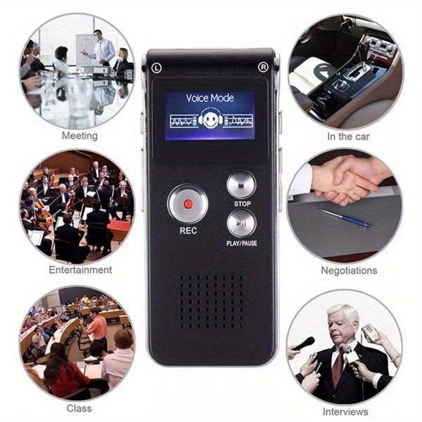 1pc Digital Voice Recorder - 8GB Mini Audio Recorder with MP3 Player Compatibility, One-Click Recording, 20 Hours Playtime, Built-in Microphone