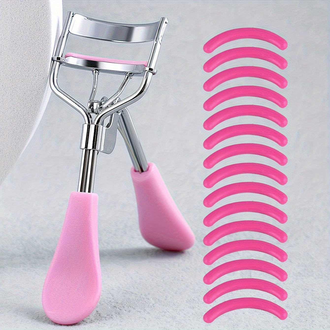 Portable Eyelash Curler with 15 Silicone Pads