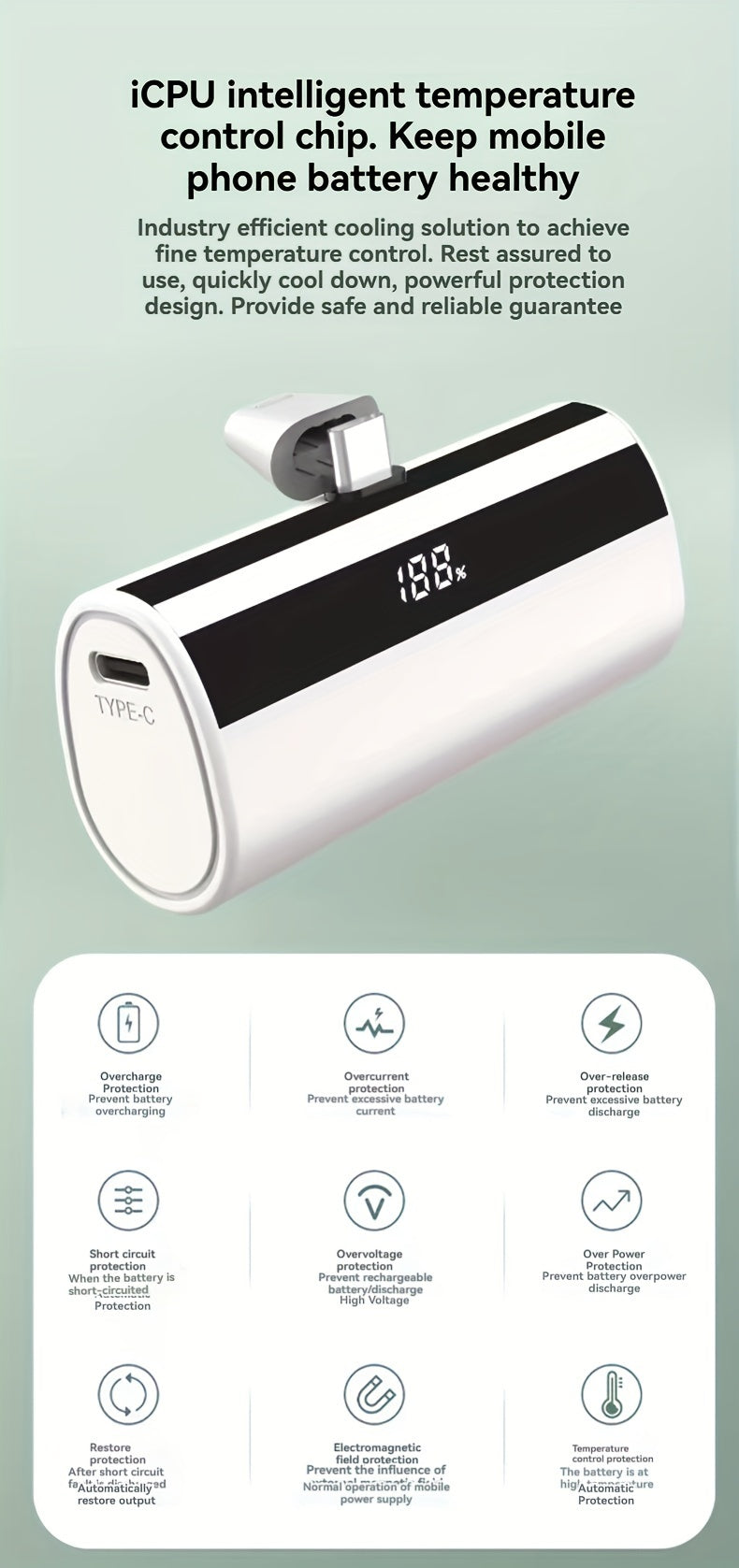 5000mAh Compact Fast-Charging Power Bank
