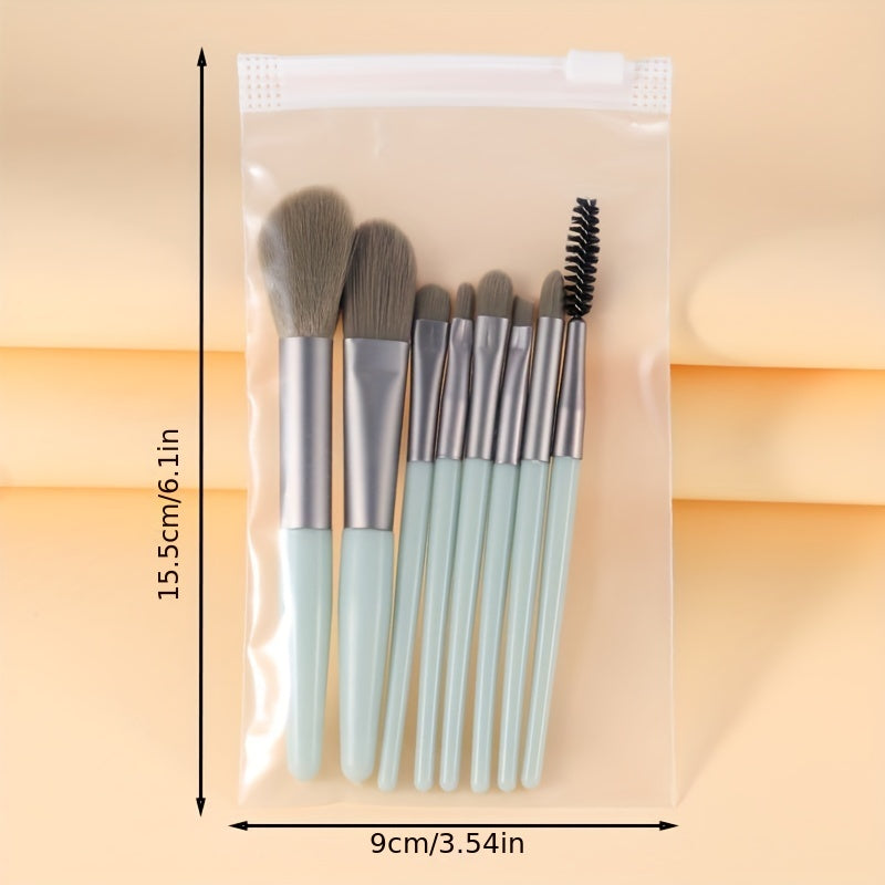 Portable Mini Makeup Brush Set with Storage Bag 8pcs