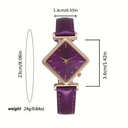 Elegant Timepiece for Women - Rhombus Pointer Quartz Watch with Retro Fashion Design, A
