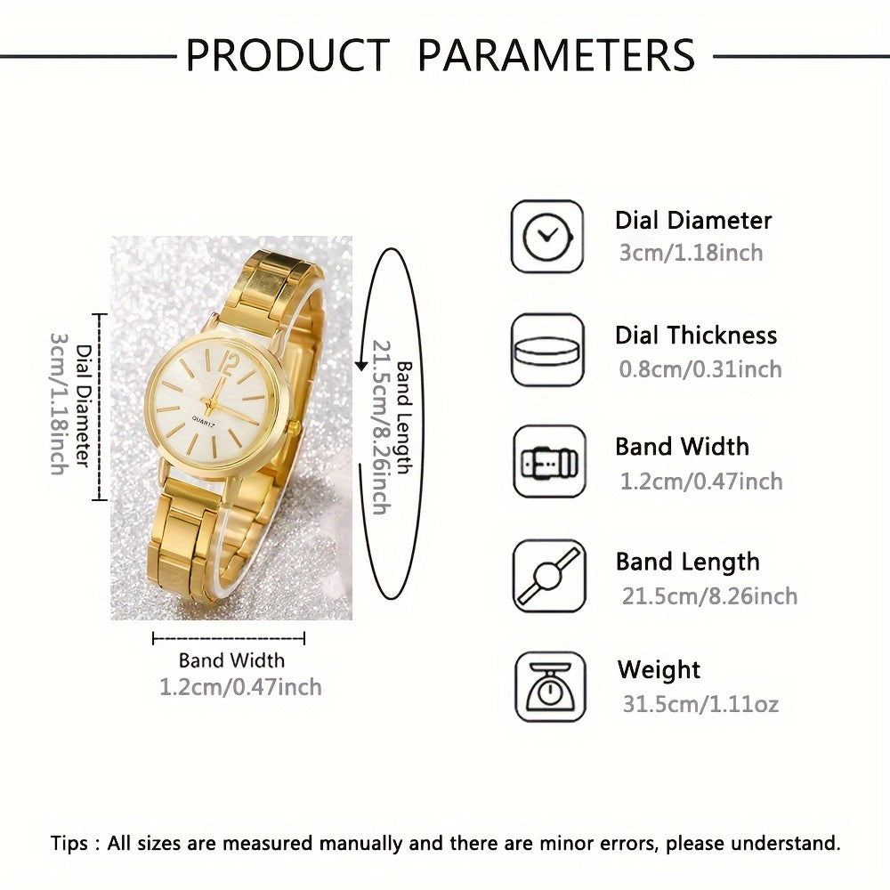 Elegant 2pcs Women's Quartz Watch set