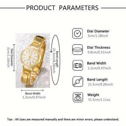 Elegant 2pcs Women's Quartz Watch set