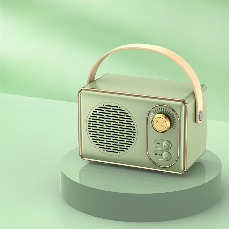 White Portable Retro Speaker, Wireless Small Speaker with USB Flash Drive TF Card, FM, Ideal for Family Gathering
