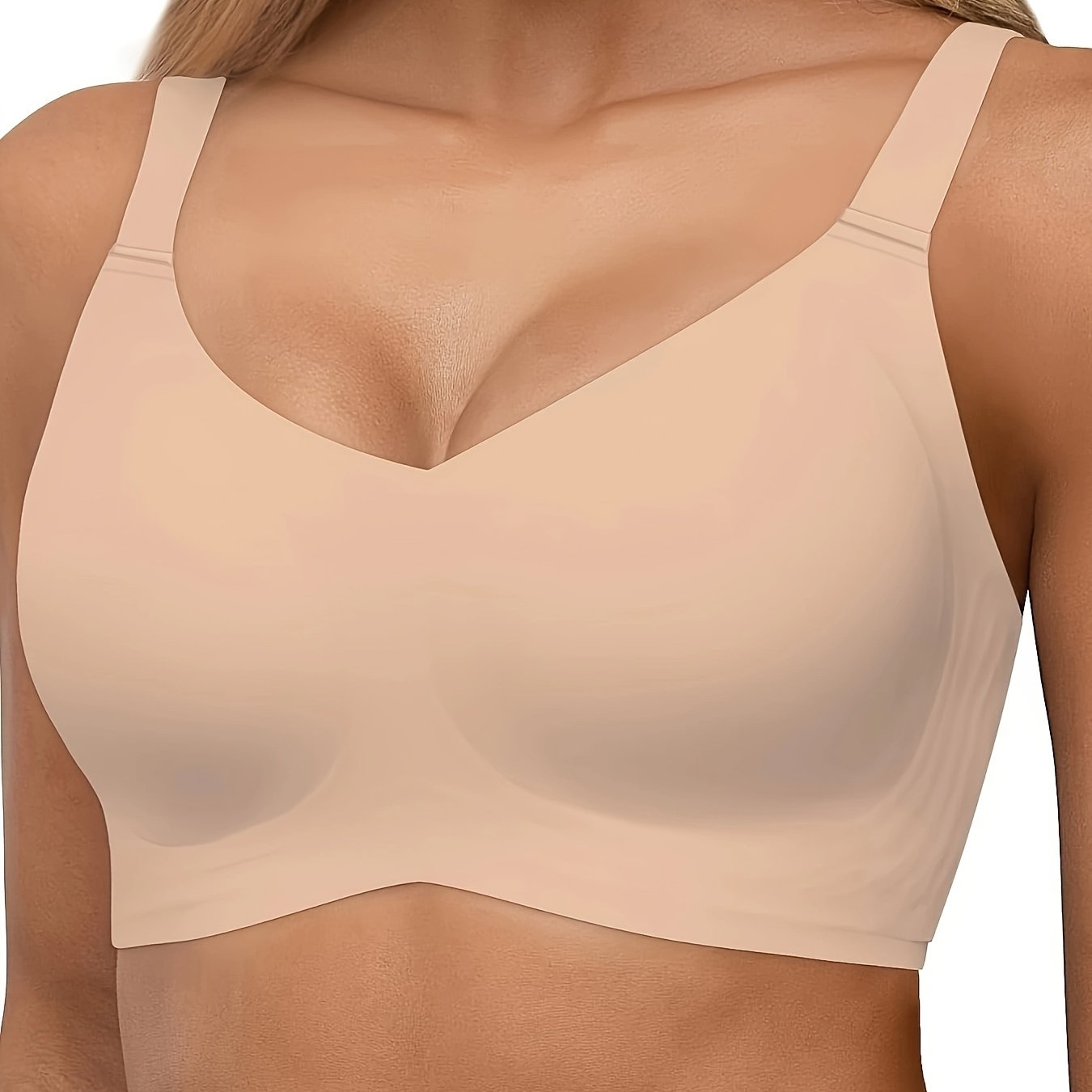 Solid Seamless Wireless Bra, Sporty Anti Sagging Push Up Comfy Bra, Women's Lingerie
