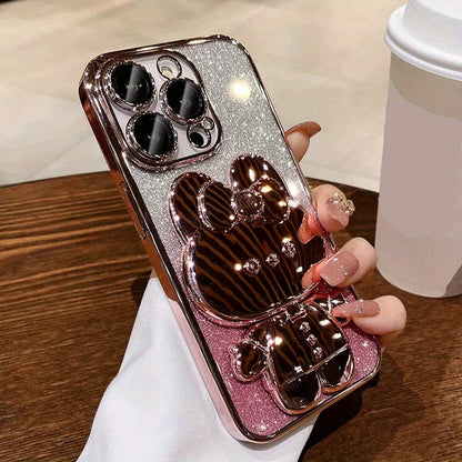Kawaii Cat Invisible Make-up Mirror Bracket Anti-Fall Phone Case