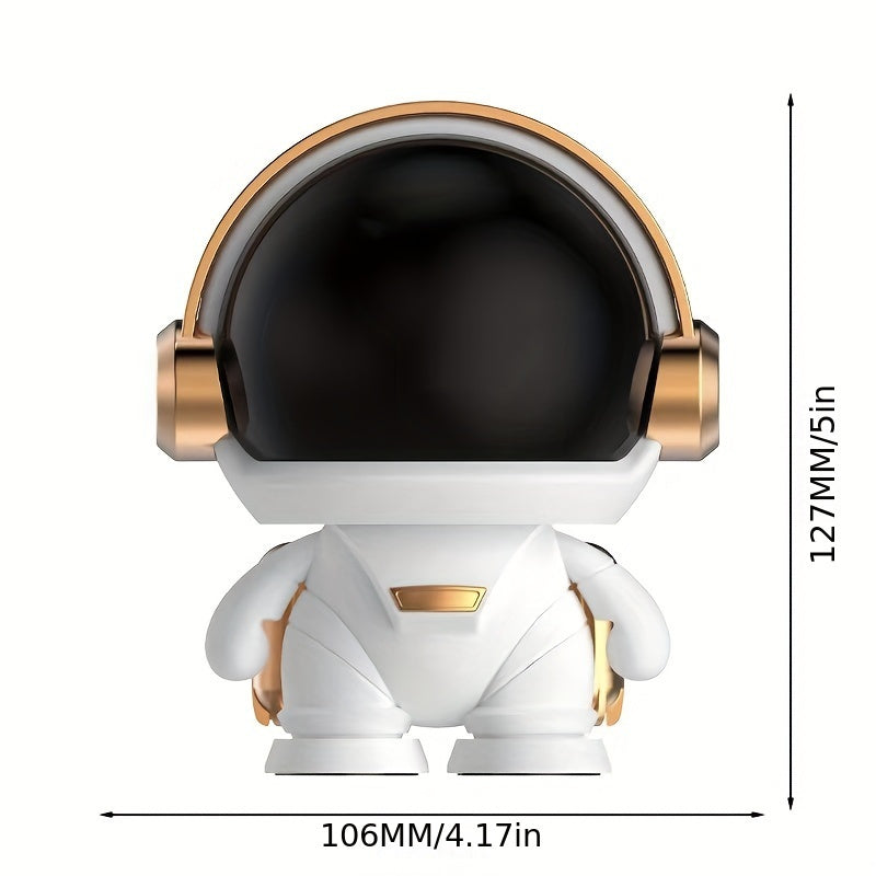 Cute Astronaut Small Speaker, Small Wireless Portable Outdoor Speaker With Light, Home Party Office Decoration Subwoofer (White Light) Wireless Speaker With Light