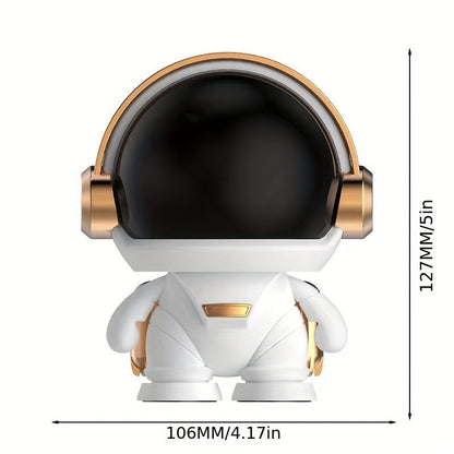 Cute Astronaut Small Speaker, Small Wireless Portable Outdoor Speaker With Light, Home Party Office Decoration Subwoofer (White Light) Wireless Speaker With Light