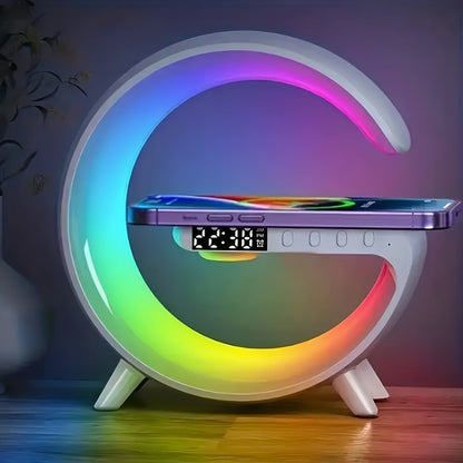 Vibrant Wake-Up Wireless Speaker - Portable Bluetooth Speakers with Sunrise Alarm, RGB Rhythm Light, Fast Charging