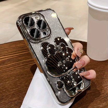 Kawaii Cat Invisible Make-up Mirror Bracket Anti-Fall Phone Case