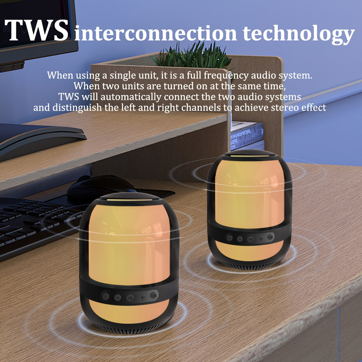 Creative Mini Speaker, Wireless Connection Speaker, Portable Square Speaker, Home Gathering Speaker, RGB Flow Light Effect Speaker