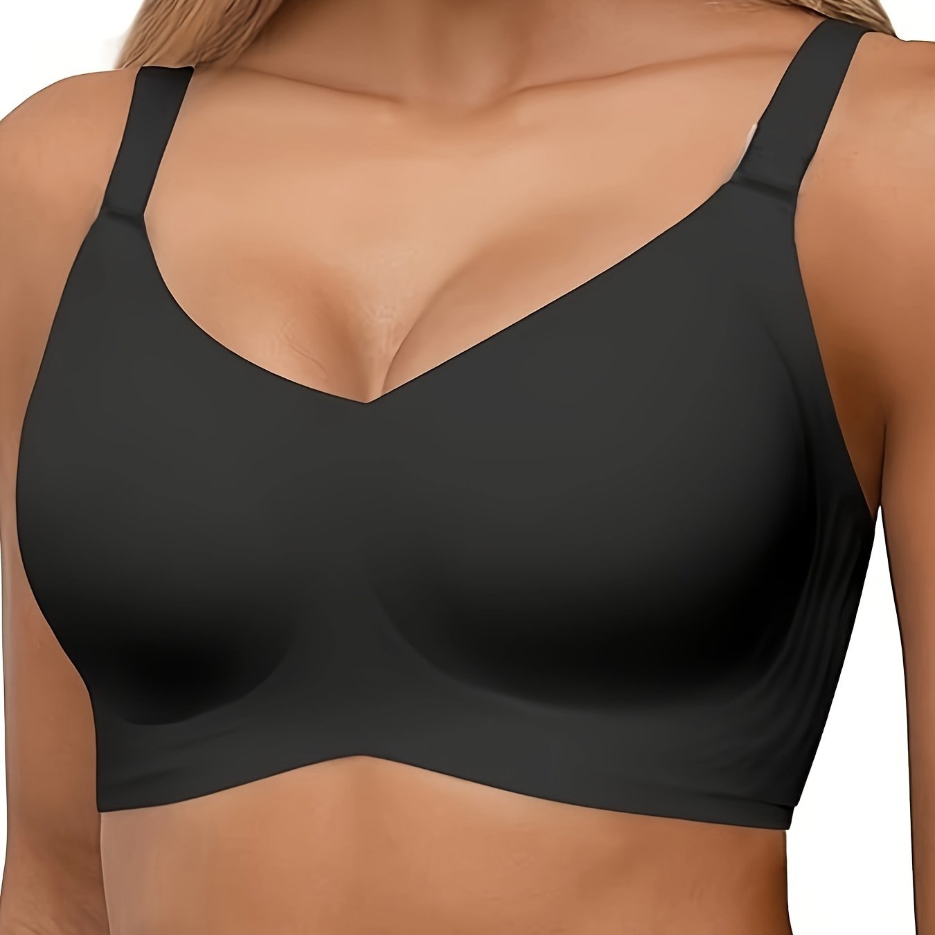 Solid Seamless Wireless Bra, Sporty Anti Sagging Push Up Comfy Bra, Women's Lingerie