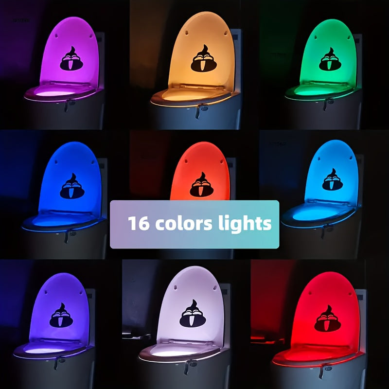16-Color LED Motion Sensor Toilet Night Light.