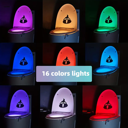 16-Color LED Motion Sensor Toilet Night Light.
