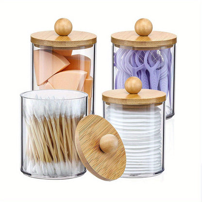 Acrylic Cotton Swabs Jar Holder Canister