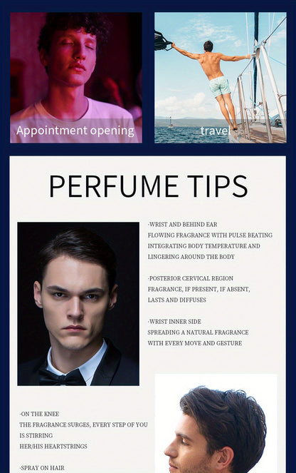 Cologne Perfume For Men Azure Coastal, 50ml/1.7fl.oz