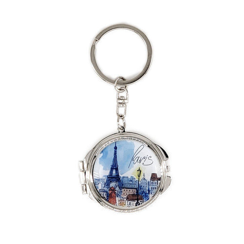 Paris Eiffel Tower Compact Mirror Keychain