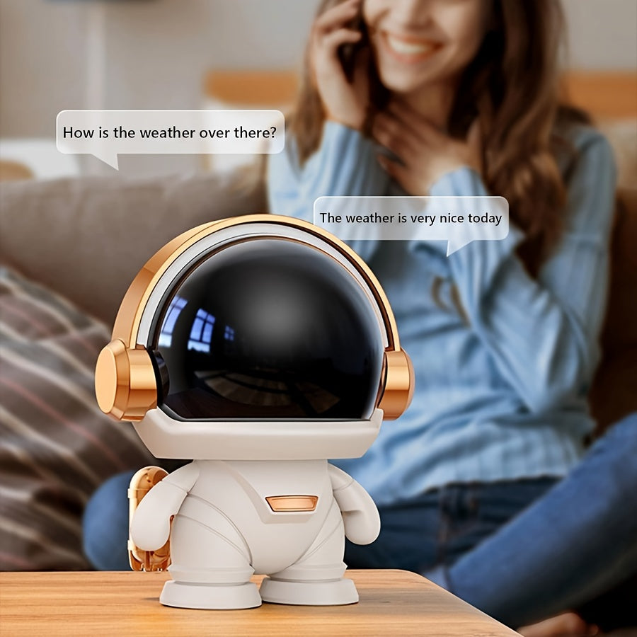 Cute Astronaut Small Speaker, Small Wireless Portable Outdoor Speaker With Light, Home Party Office Decoration Subwoofer (White Light) Wireless Speaker With Light