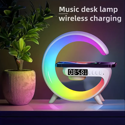G63 Atmosphere Bedside Lamp - Color-Changing Ambient Lighting, High-Quality Audio Streaming, Convenient Phone Charging,Smartphone Charging Function