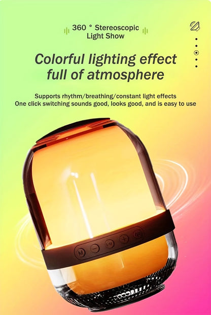 Creative Mini Speaker, Wireless Connection Speaker, Portable Square Speaker, Home Gathering Speaker, RGB Flow Light Effect Speaker